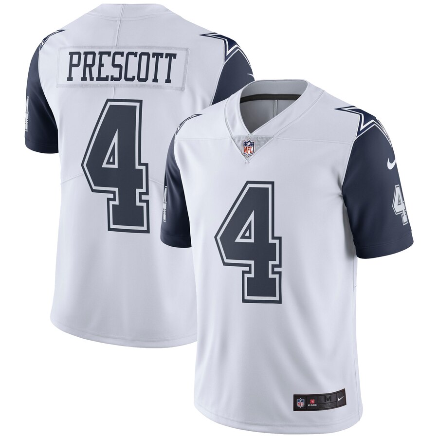 Men Dallas Cowboys #4 Dak Prescott Nike White Vapor Untouchable Color Rush Limited NFL Jersey
